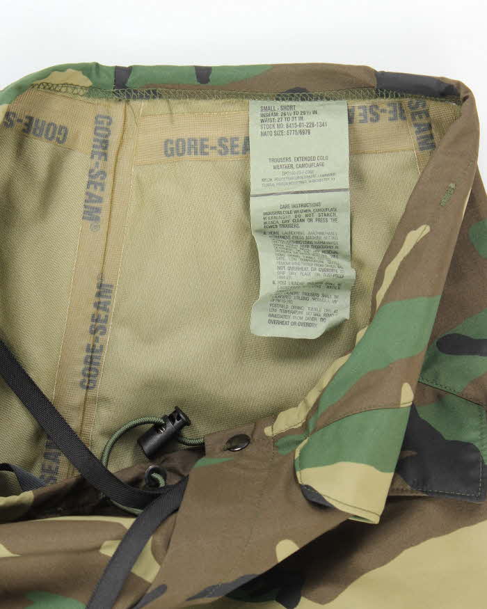 00s Vintage US army ECWCS Woodland Camo Gore-Tex Trousers - 34x28 - Image 5