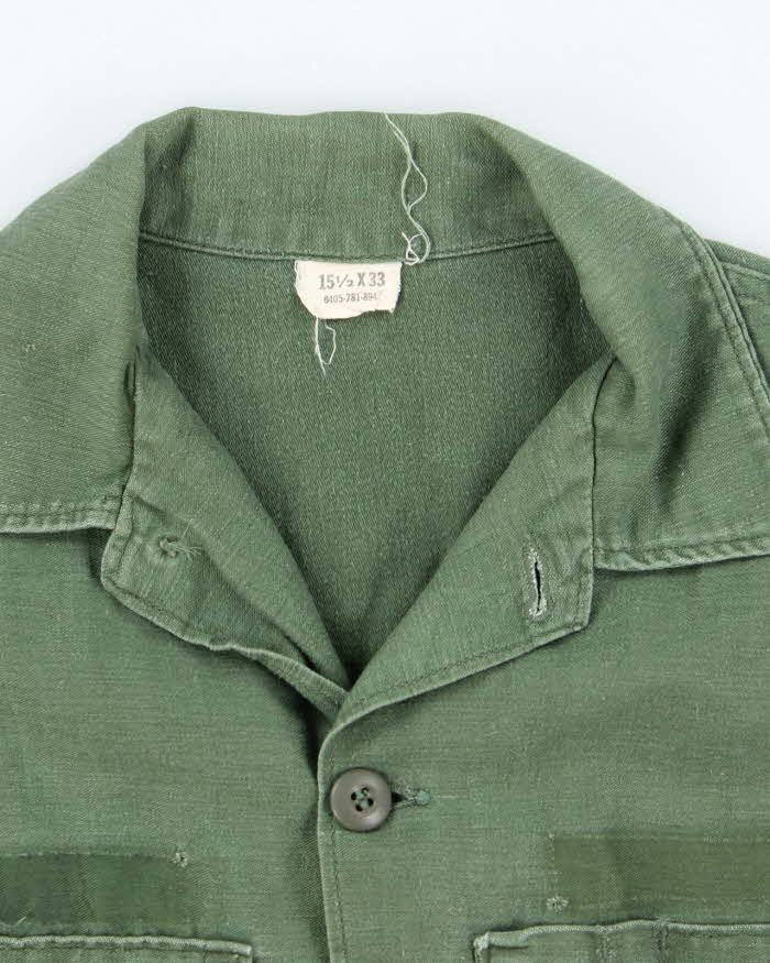 60s Vintage US Army OG-107 Utility Shirt - Large - Image 5
