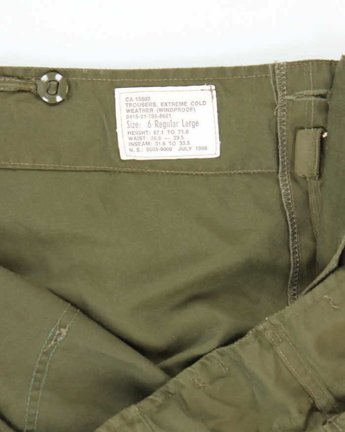 80s Vintage Canadian Army Cold Weather Trousers Shell - 41x30 - Image 5