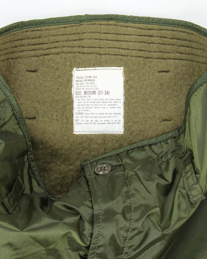 80s Vintage US Navy A-1 Insulated Deck Trousers - 30x30 - Image 5