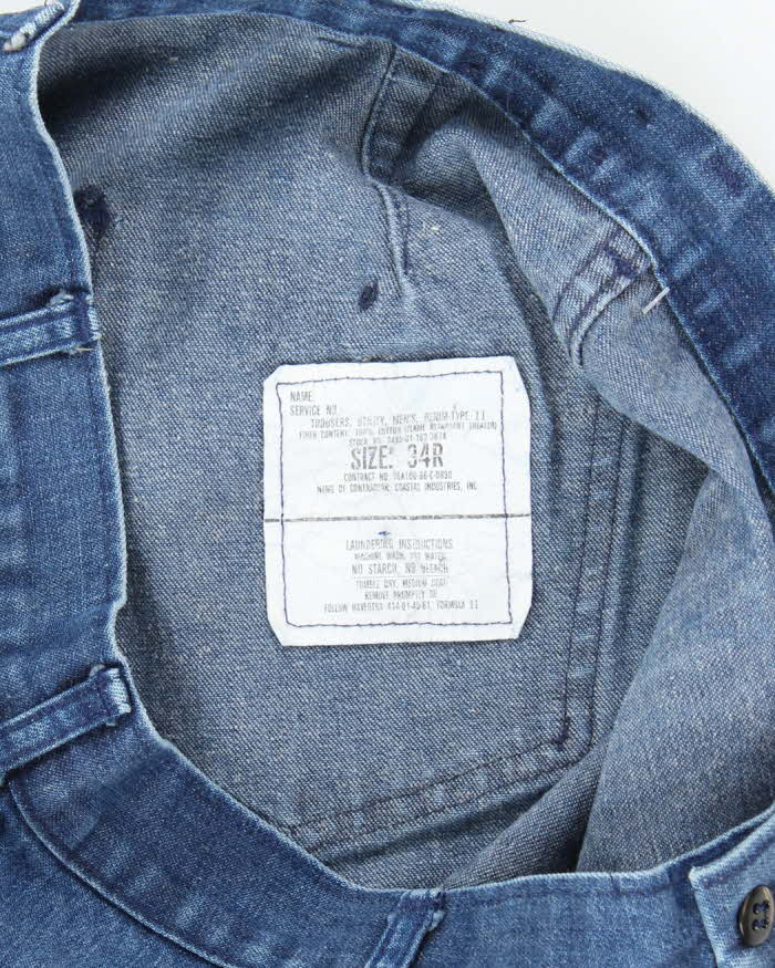 80s Vintage US Navy Denim Bell Bottom Jeans - 30x29 - Image 5