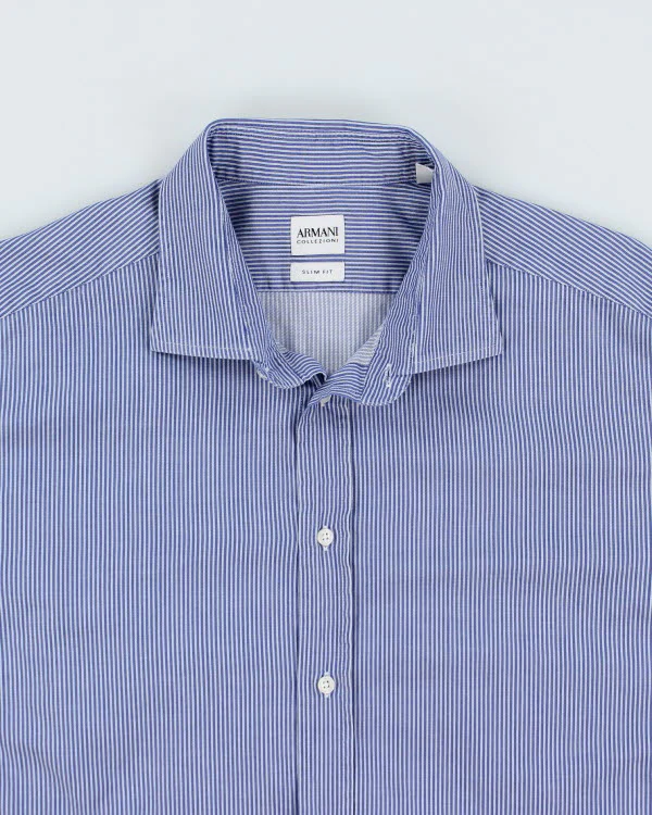 Armani Stripe Long Sleeve Shirt - L - Image 3