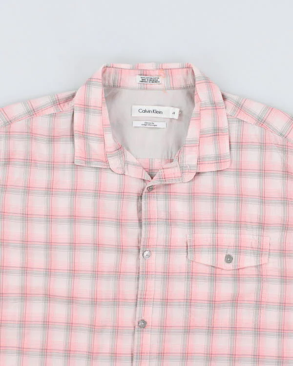 Calvin Klein Pink Check Shirt - L - Image 3