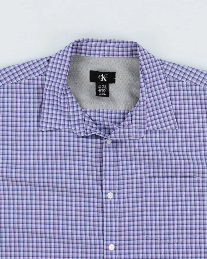 Calvin Klein Purple Check Shirt - XL - Image 3