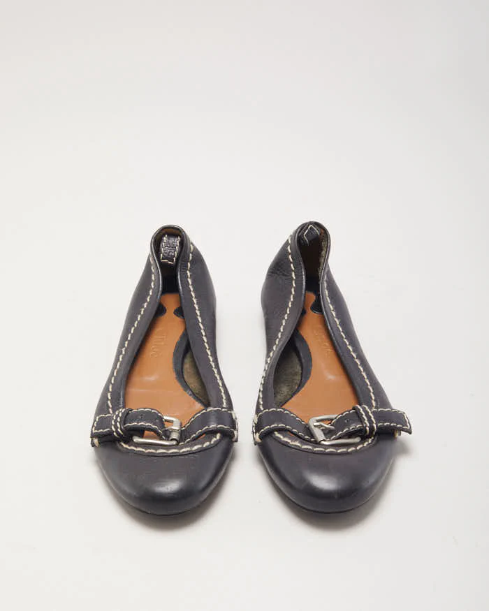Chloe Black Buckle Ballet Pumps - UK4 - Image 3