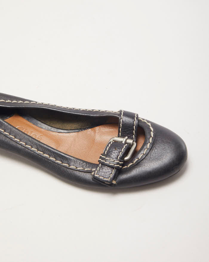 Chloe Black Buckle Ballet Pumps - UK4 - Image 5