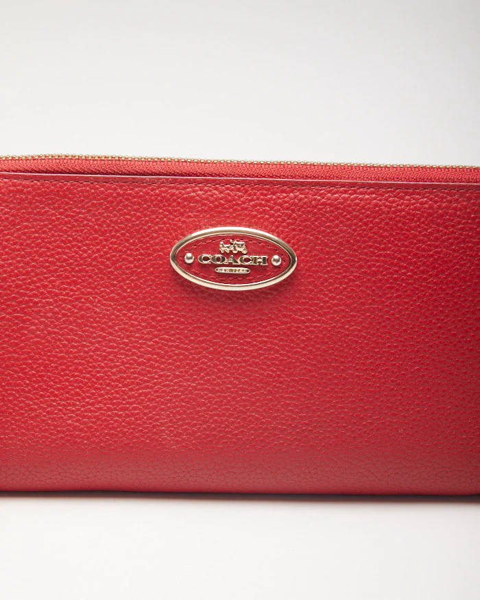 Coach Red Leather Clutch Purse Bag - Image 3
