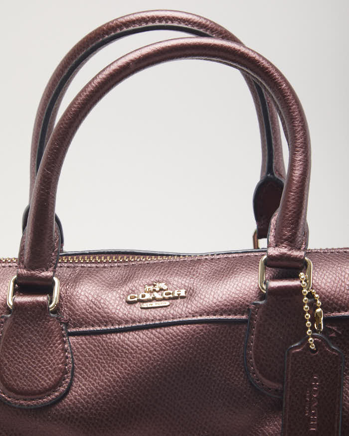 Coach Red Metallic Leather Crossbody Bag - Image 3