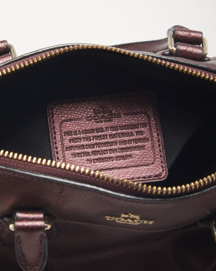 Coach Red Metallic Leather Crossbody Bag - Image 5