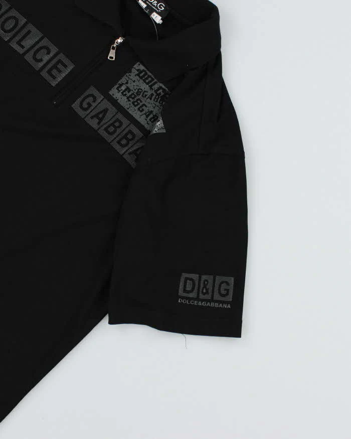 Dolce & Gabbana Black Zip Up Polo Shirt - L - Image 4
