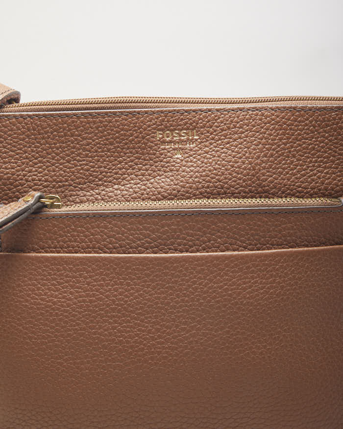 Fossil Brown Leather Crossbody Bag - Image 3