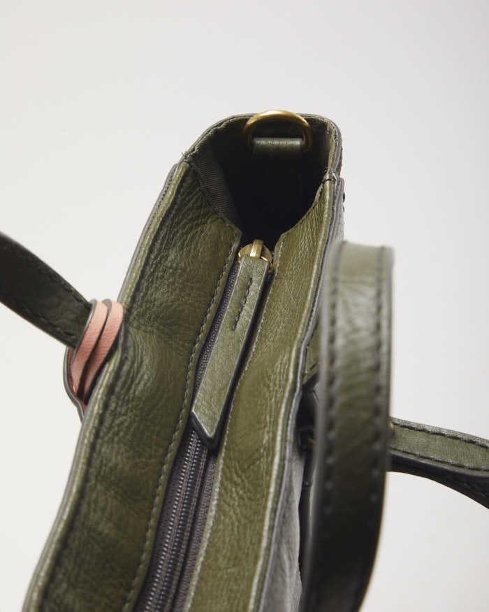 Fossil Green Leather Backpack - Image 7
