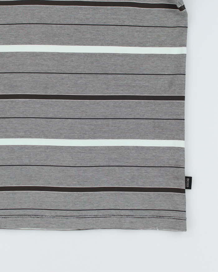 Hugo Boss Grey Stripe Polo Shirt - XL - Image 4