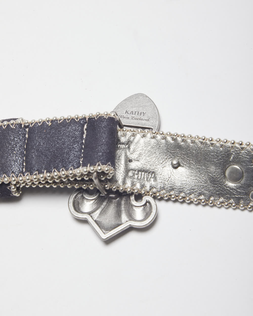 Kathy Van Zeeland Fleur De Lis Studded Belt - W34-W39 - Image 3