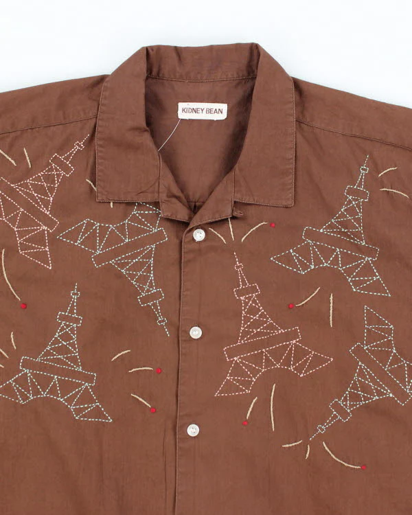 Kidney Bean Brown Embroidered Shirt - L - Image 3