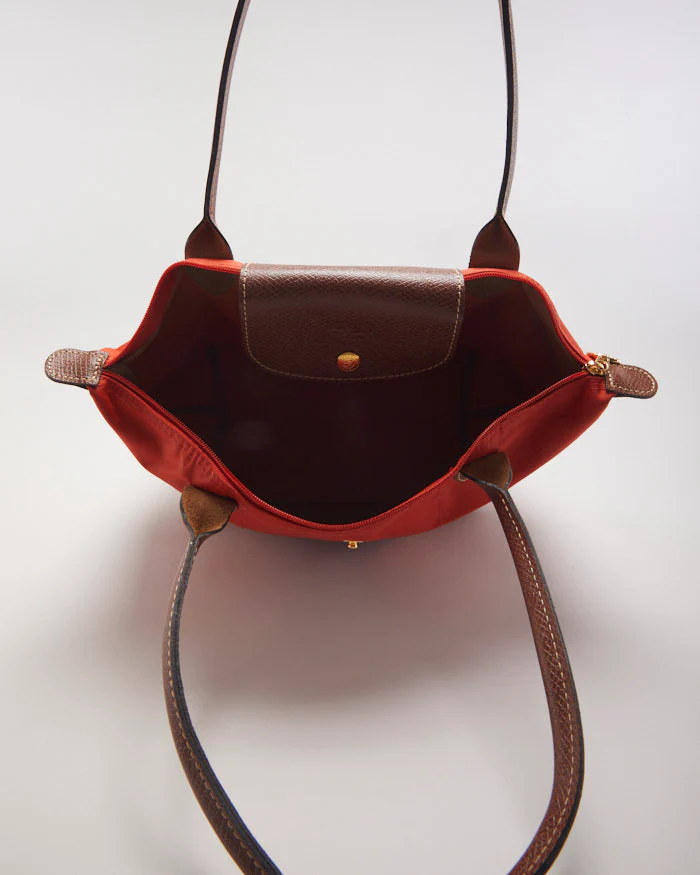 Longchamp Le Pilage Orange Small Tote Bag - Image 4