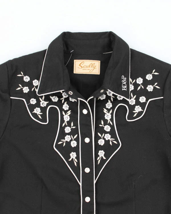 Scully Pearl Western Embroidered Snap Shirt - L - Image 3