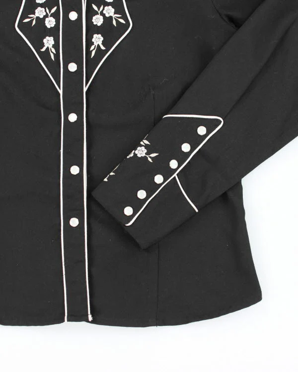 Scully Pearl Western Embroidered Snap Shirt - L - Image 4