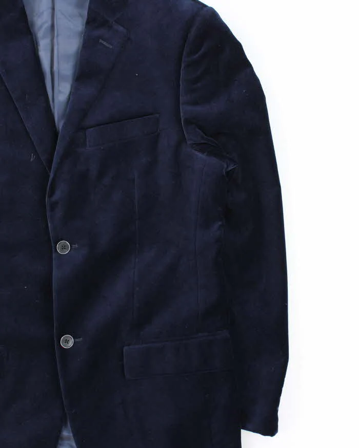 Vintage 00s Nautica Navy Velvet Single Breasted Blazer - M - Image 3