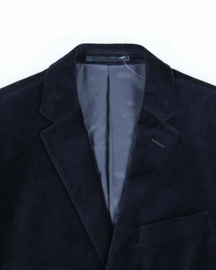 Vintage 00s Nautica Navy Velvet Single Breasted Blazer - M - Image 6