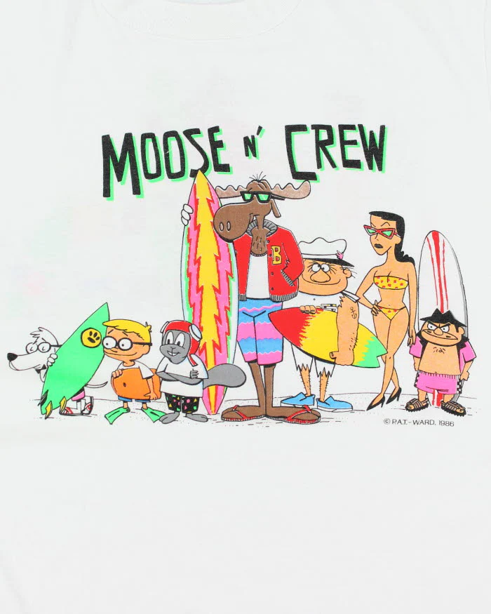 Vintage 1986 Moose Club Graphic T-Shirt - XL - Image 4