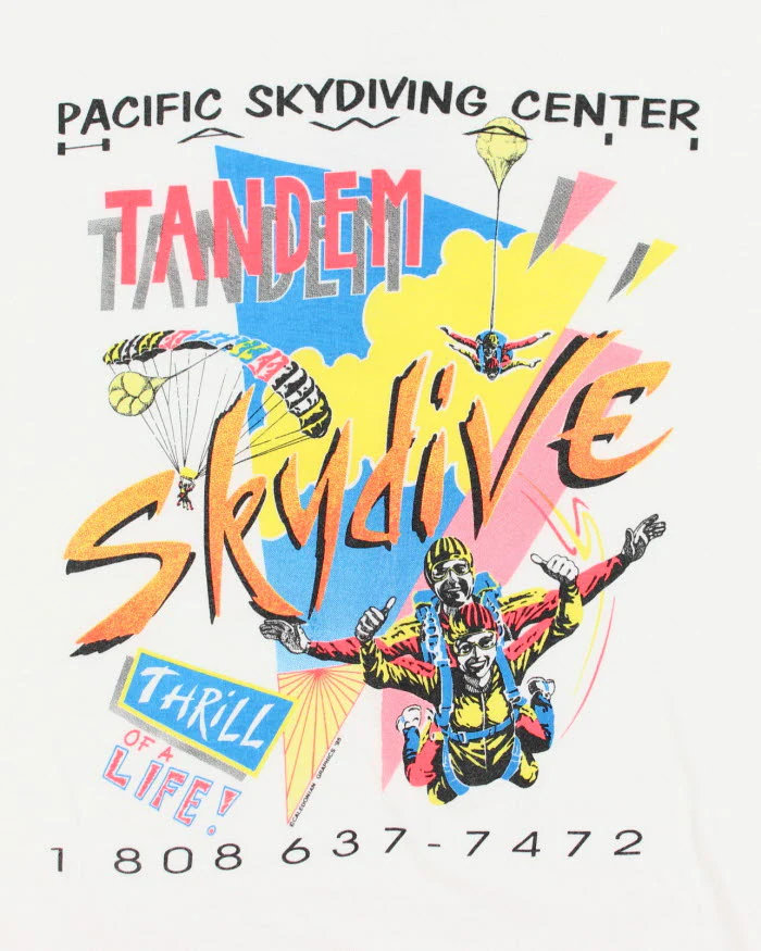 Vintage 1995 Skydiving Tandem T-Shirt - M - Image 4