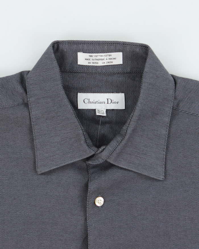 Vintage 2000's Christian Dior Plain Grey Shirt - L - Image 5