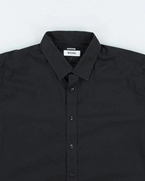 Vintage 2000's Moschino Plain Black Long-sleeved Shirt - L - Image 3