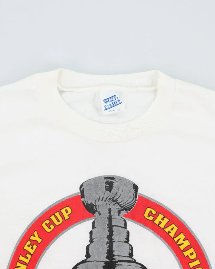 Vintage 80's Calgary Flames Stanley Cup Champions T-Shirt - L - Image 3