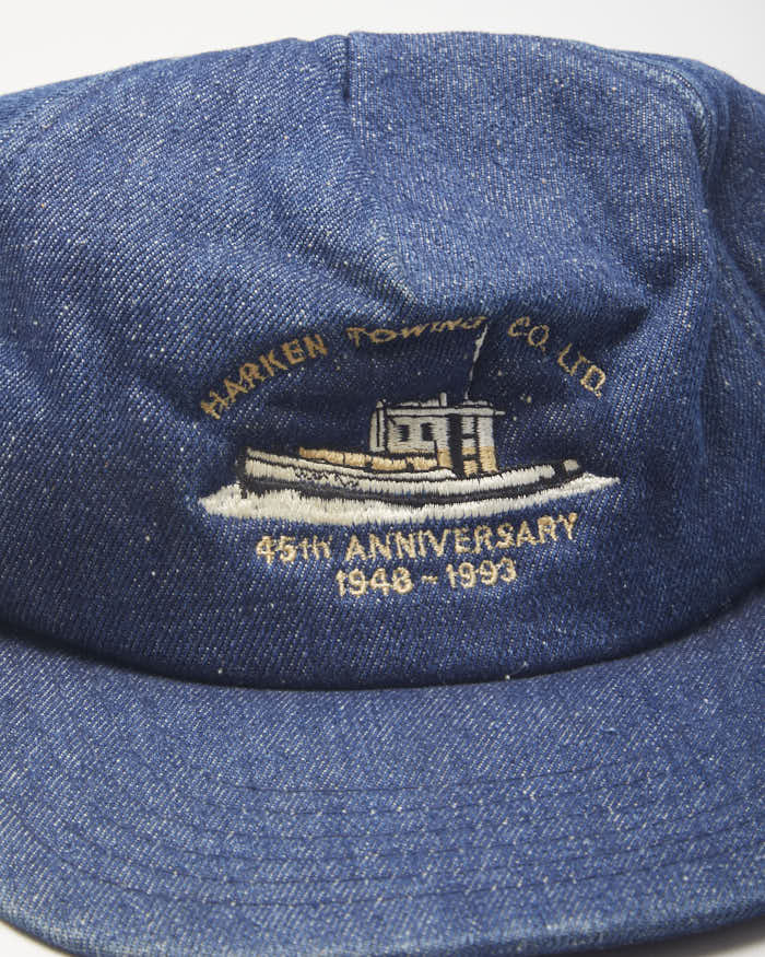 Vintage 80's Embroidered Denim Snapback Cap - OS - Image 3