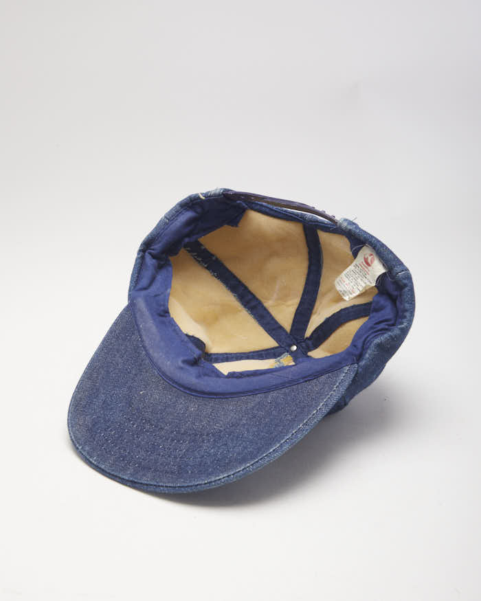 Vintage 80's Embroidered Denim Snapback Cap - OS - Image 4