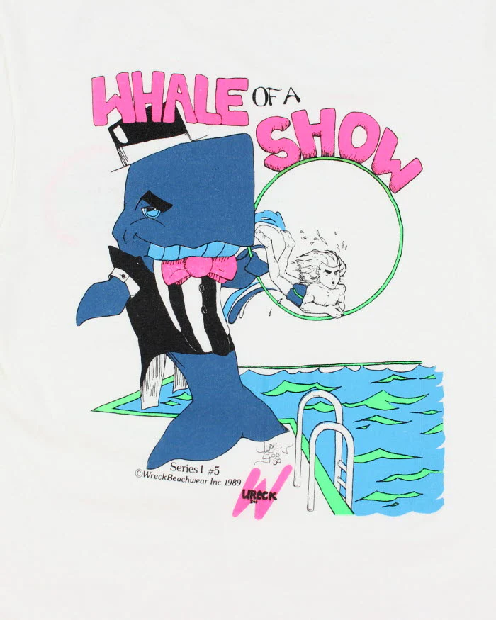 Vintage 80's Whale Wreck Single Stitch T-Shirt - L - Image 4