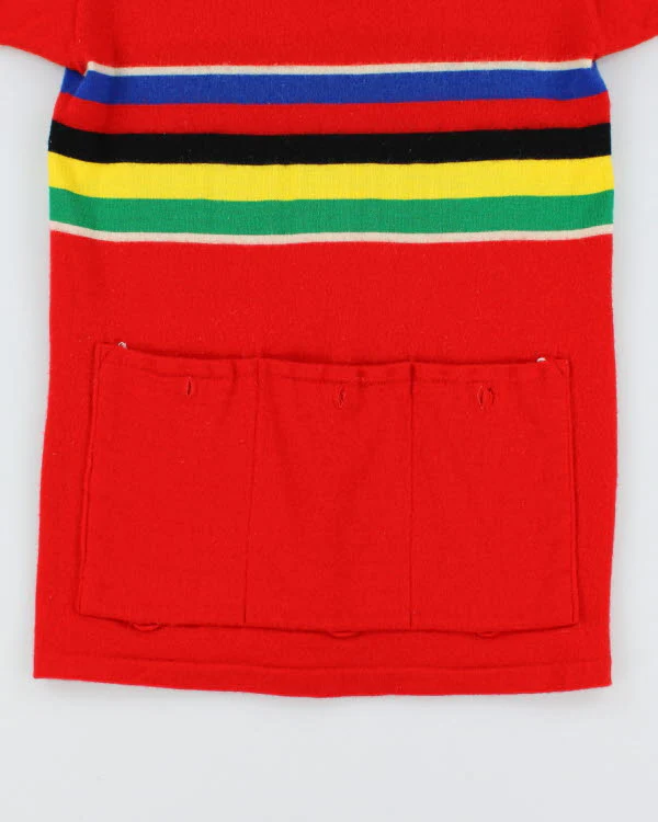 Vintage 80s Wool Short Sleeve Cycling Jumper - S - Image 4
