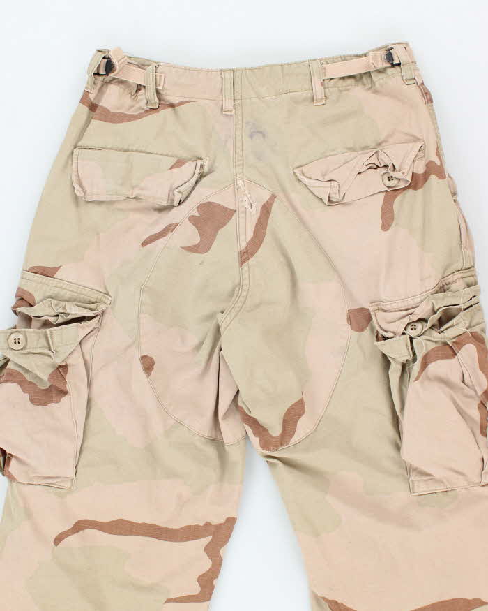 Vintage 90's Desert Camo Military Cargo Trousers - W26 L27 - Image 4