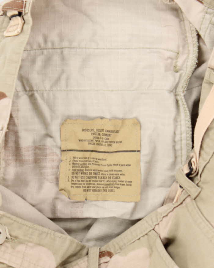 Vintage 90's Desert Camouflage Military Cargo Trousers - W32 L32 - Image 5