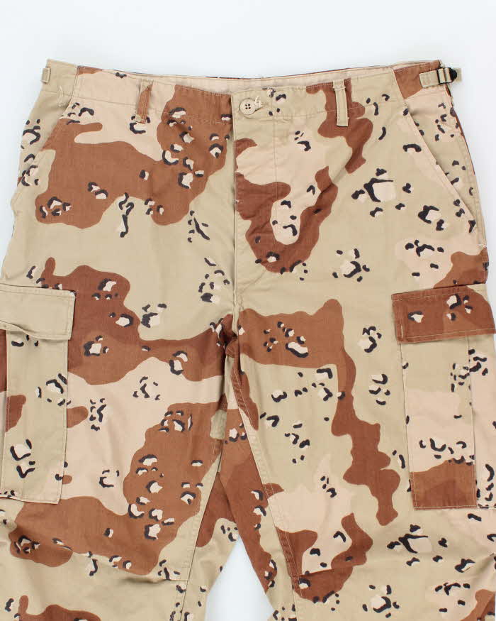 Vintage 90's Desert Chocolate Chip Camo Military Cargo Trousers - W36 L31 - Image 3