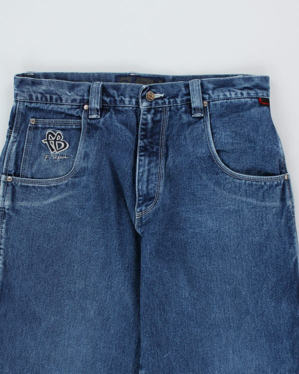 Vintage 90's FUBU Wide Leg Dark Wash Jeans - W36 L30 - Image 4