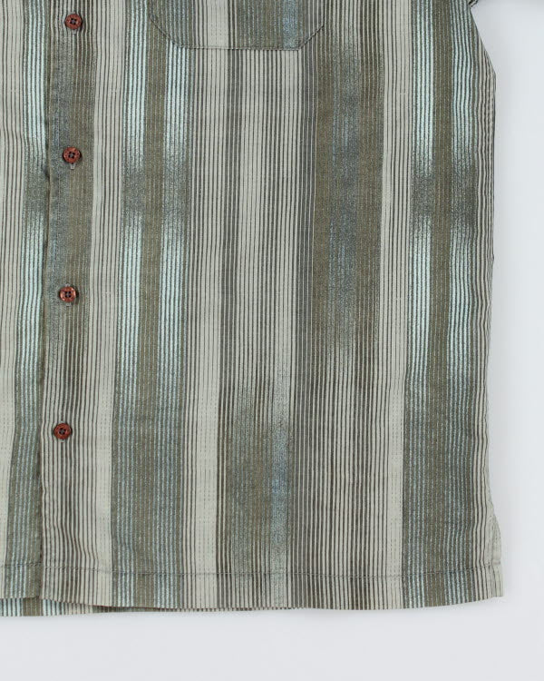 Vintage 90s Kaid Stripe Green Shirt - L - Image 4