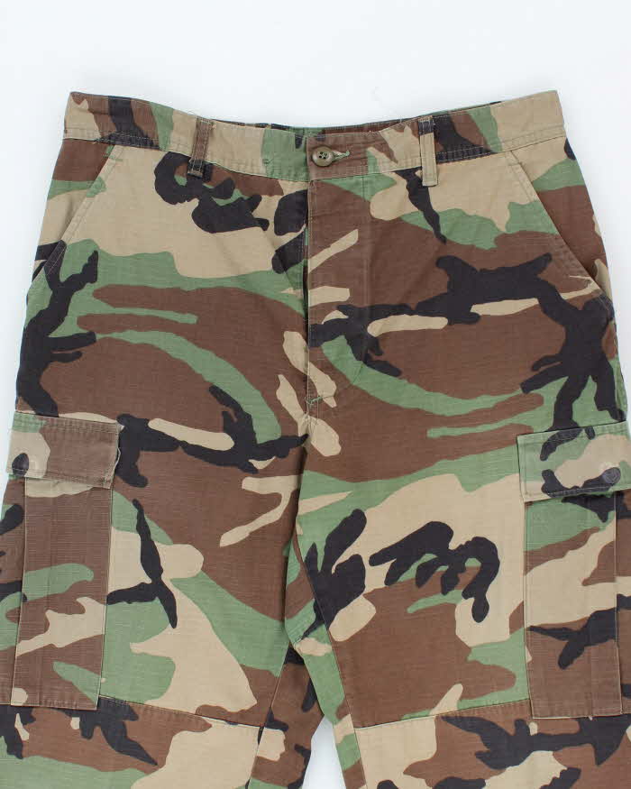 Vintage 90's Woodland Camouflage Military Cargo Trousers - W34 L31 - Image 3