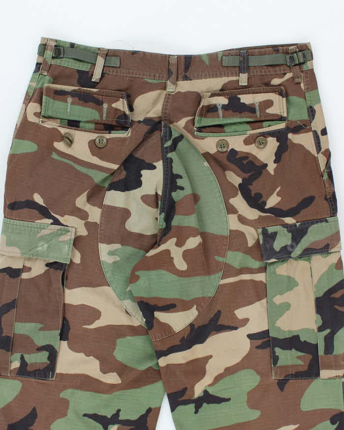 Vintage 90's Woodland Camouflage Military Cargo Trousers - W34 L31 - Image 4