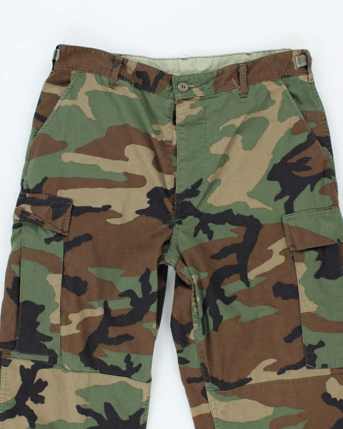 Vintage 90's Woodland Camouflage Military Cargo Trousers - W34 L33 - Image 3