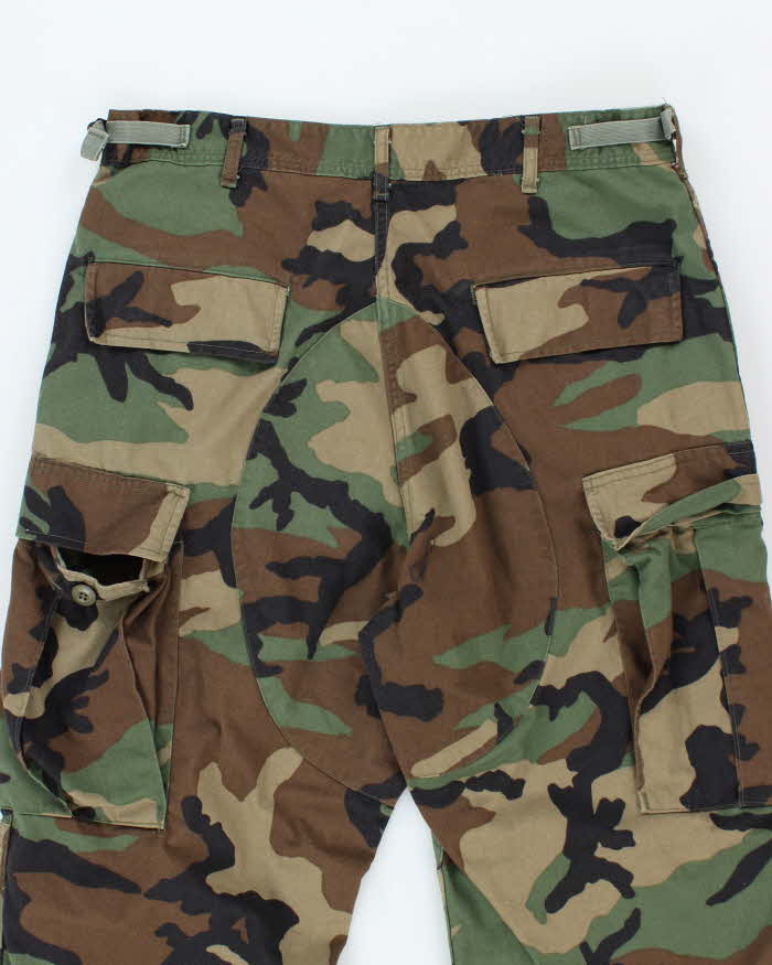 Vintage 90's Woodland Camouflage Military Cargo Trousers - W34 L33 - Image 4