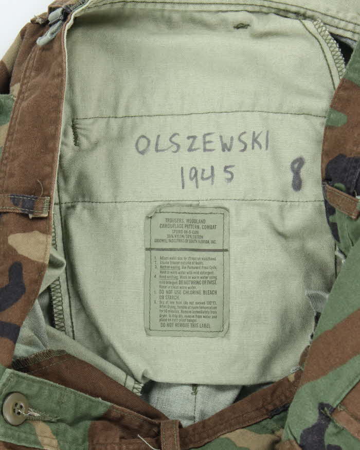 Vintage 90's Woodland Camouflage Military Cargo Trousers - W34 L33 - Image 5