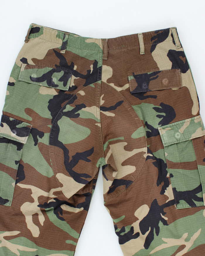 Vintage 90's Woodland Camouflage Military Cargo Trousers - W35 L31 - Image 4
