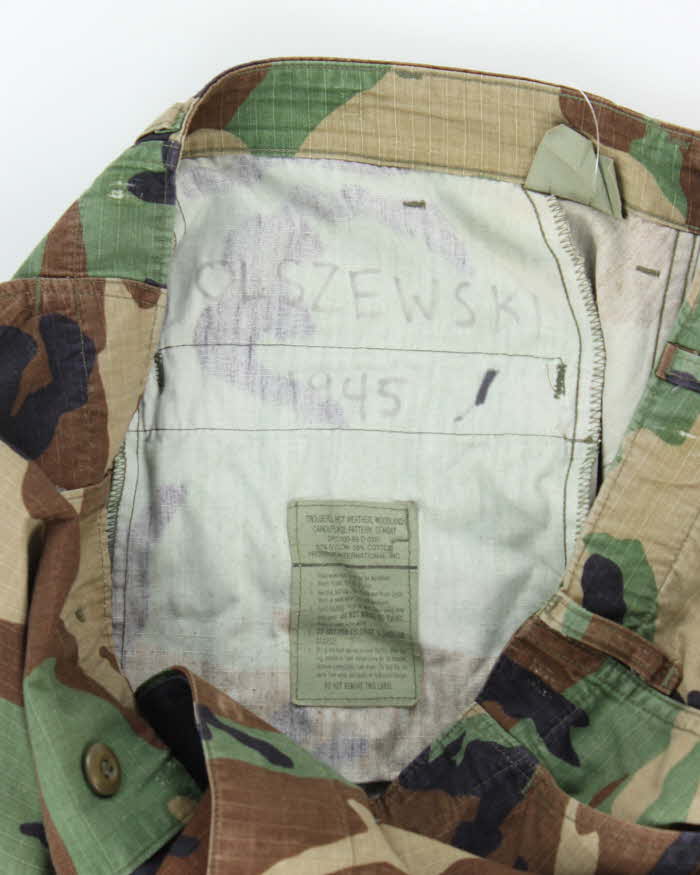Vintage 90's Woodland Camouflage Military Cargo Trousers - W35 L31 - Image 5