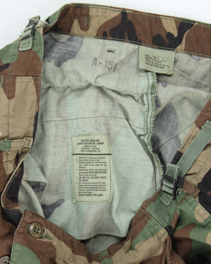 Vintage 90's Woodland Camouflage Military Cargo Trousers - W36 L32 - Image 5