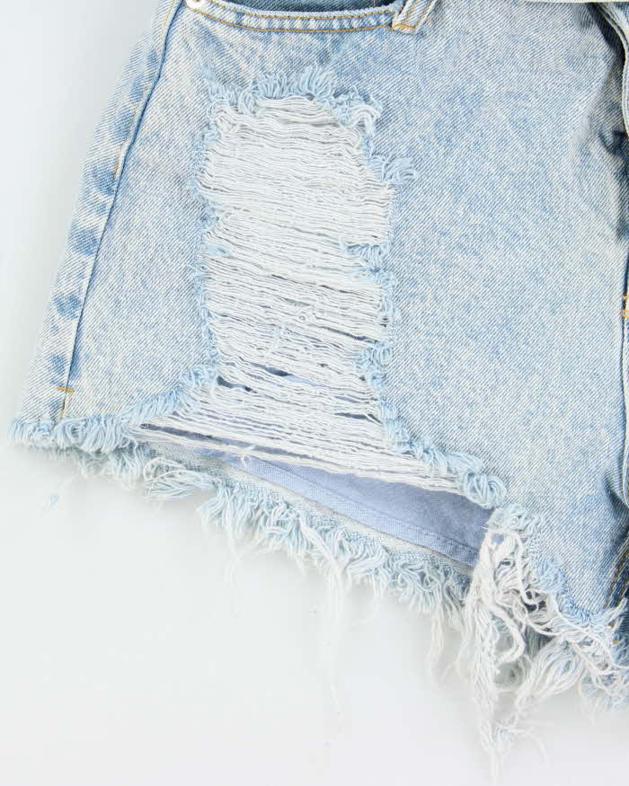 Vintage Alexander Wang Boxer Layered Denim Hot Pants - W28 L3 - Image 4