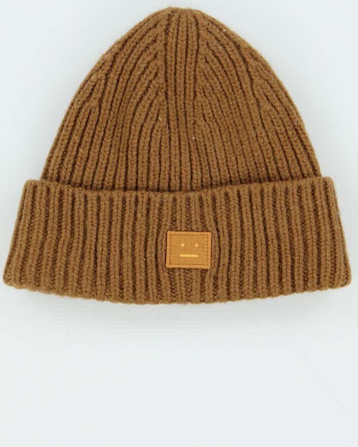 Vintage Brown Acne Studios Mini Pansy Face Wool Beanie - Youth / 55cm - Image 3