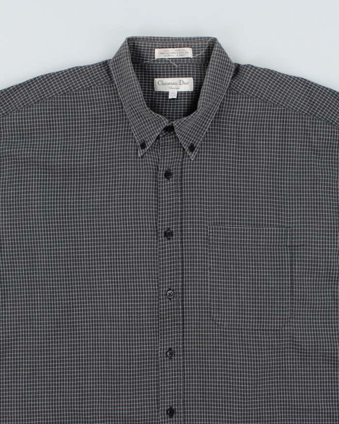 Vintage Christian Dior Check Long Sleeve Shirt - XXL - Image 3