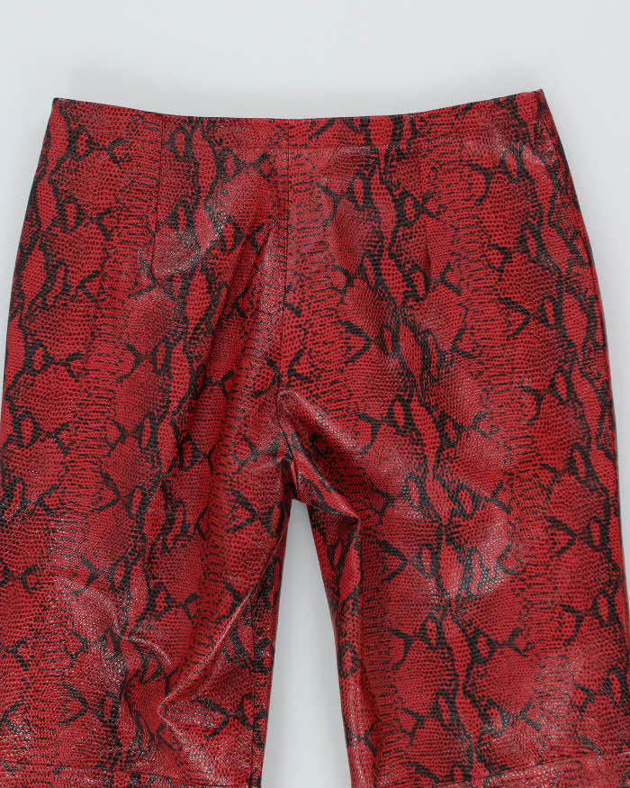 Vintage Danier Snake Print Leather Trousers - W30 - Image 4